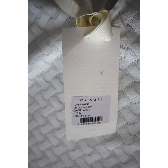 Waimari D267LCW Women's Sz Medium White Levisa Fringe Hem Halter Midi Dress - Picture 4 of 15